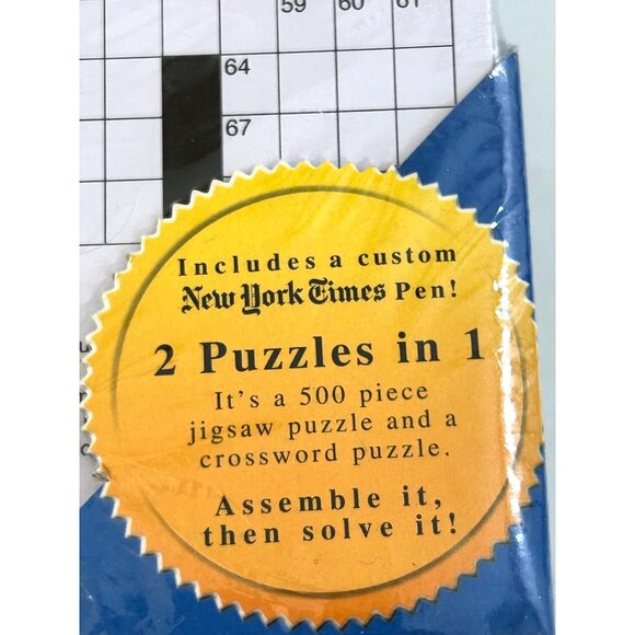 New York Times Crossword Jigsaw Puzzle 500 Pcs Tin Box Excalibur Electronics Vtg - Picture 5 of 17